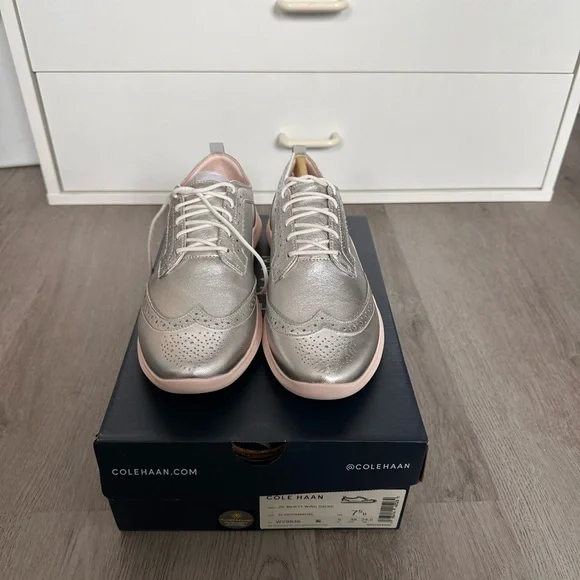 Cole Haan Silver Metallic Sneakers - Picture 2 of 3